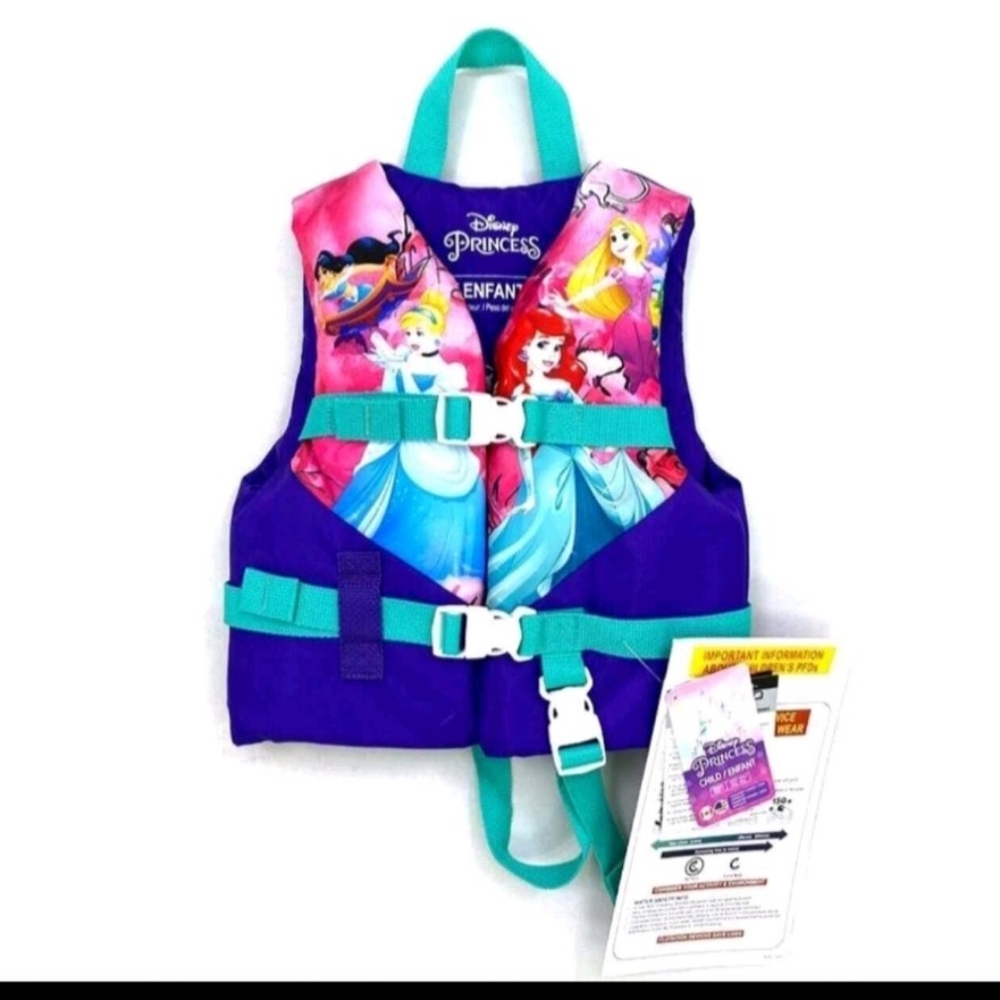 Brand New Purple Disney Princess Child Life Vest. 33-55lbs. USCG Approved